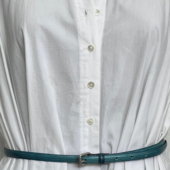 Club Monaco thin blue snake skin belt - vintage early 2000 - Picture 2 of 3